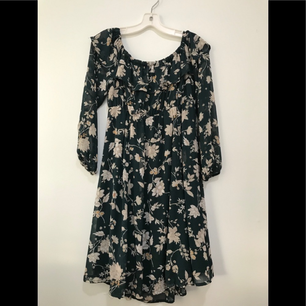 TORRID FLORAL CHIFFON OFF SHOULDER SKATER DRESS cc. - Picture 9 of 16